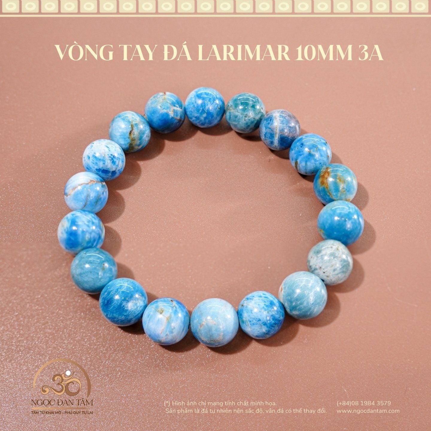  Vòng Tay Larimar 10mm 3A 