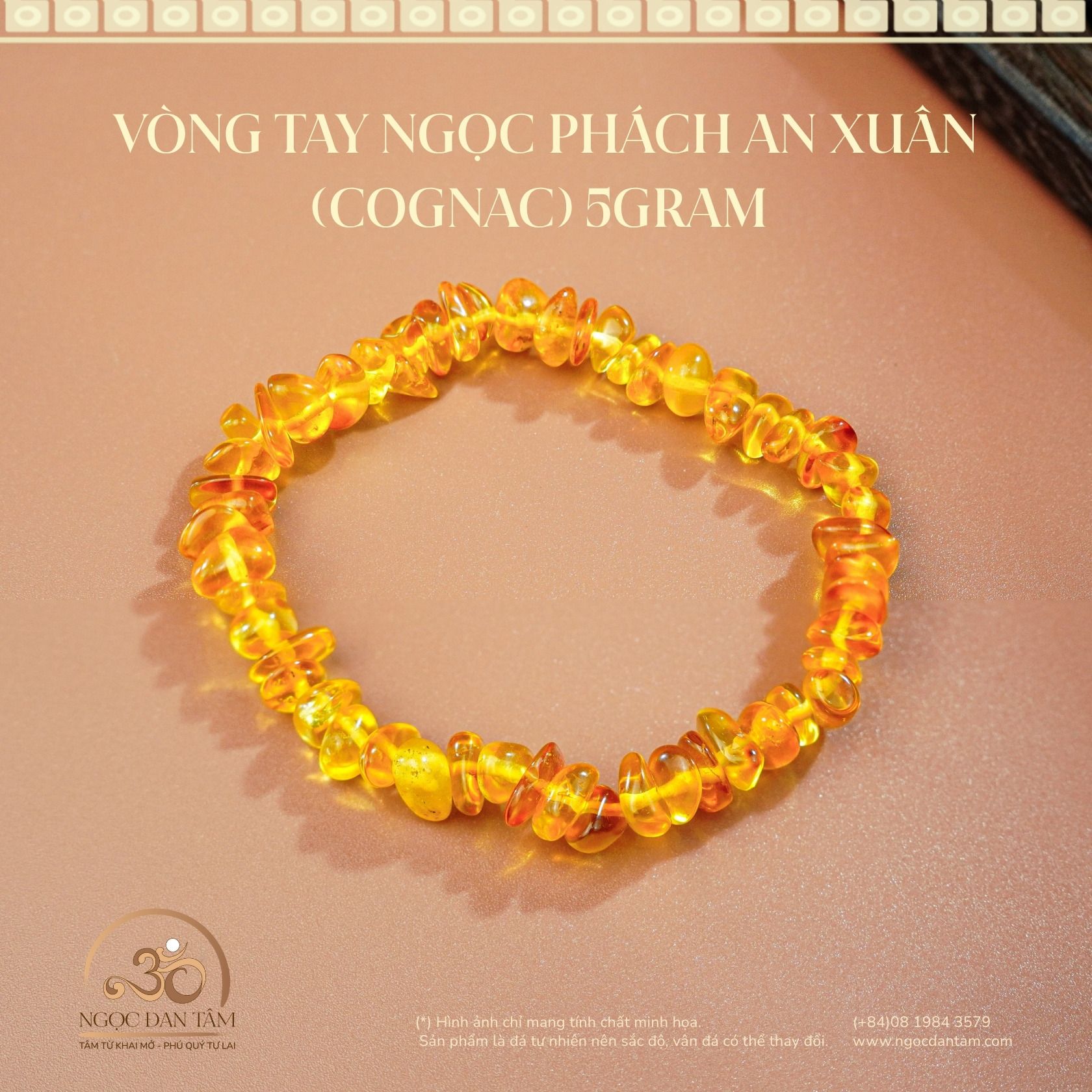  Vòng Tay Ngọc Phách An Xuân 5gram (Cognac) 