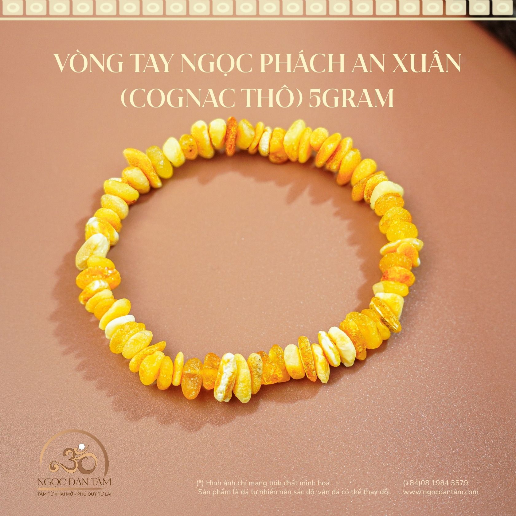  Vòng Tay Ngọc Phách An Xuân 5gram (Cognac Thô) 