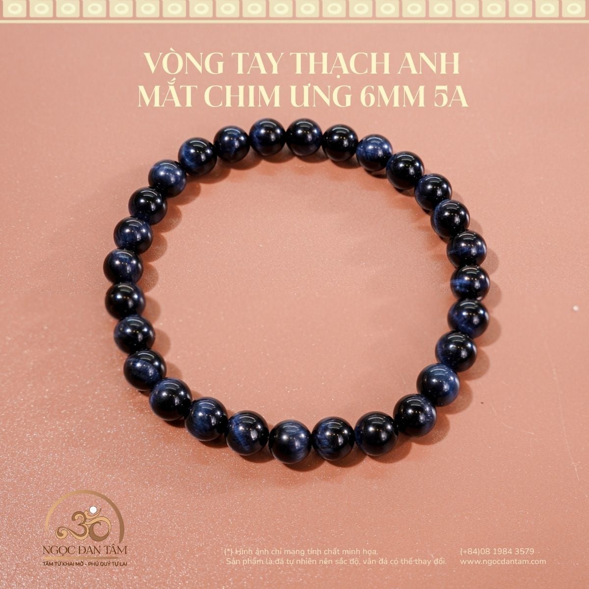  Vòng Tay Thạch Anh Mắt Chim Ưng 6mm - 8mm - 10mm 5A 