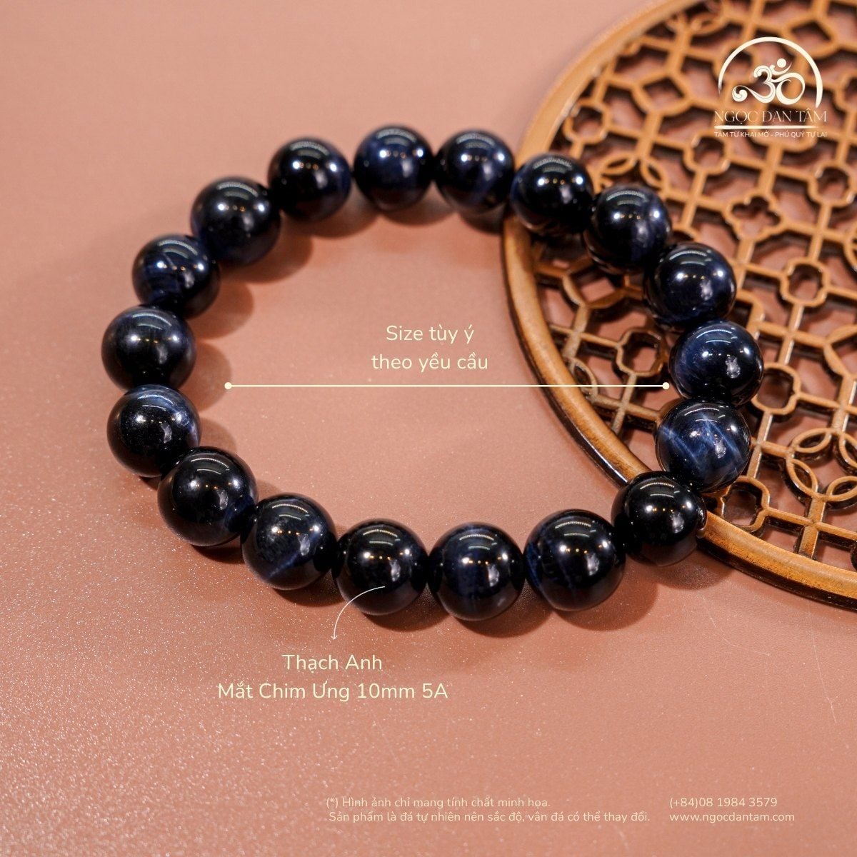  Vòng Tay Thạch Anh Mắt Chim Ưng 6mm - 8mm - 10mm 5A 