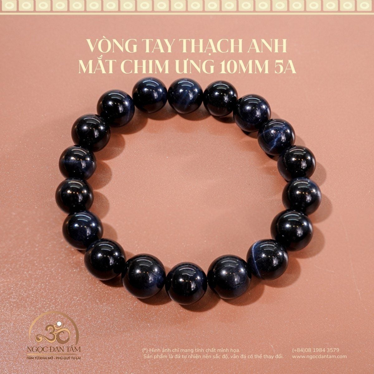  Vòng Tay Thạch Anh Mắt Chim Ưng 6mm - 8mm - 10mm 5A 