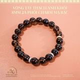  Vòng Tay Thạch Anh Khói 8mm 2A Phối Charm Mạ Bạc 