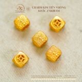  Charm Kim Tiền Vuông Khắc Zakiram 3.72mm - Charm Bạc 925 Mạ Vàng Cao Cấp 