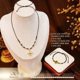  Vòng Tay + Vòng Cổ Thắt Dây Charm Chùy Kim Cang Đôi Bạc 925 Mạ Vàng Cao Cấp 