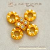  Charm Tròn Gợn Sóng Bạc Mạ Vàng 6mm - Bạc 925 Mạ Vàng Cao 