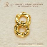  Charm Tròn Xoắn Dẹp Nhỏ 6.59mm - Bạc 925 Mạ Vàng Cao Cấp 