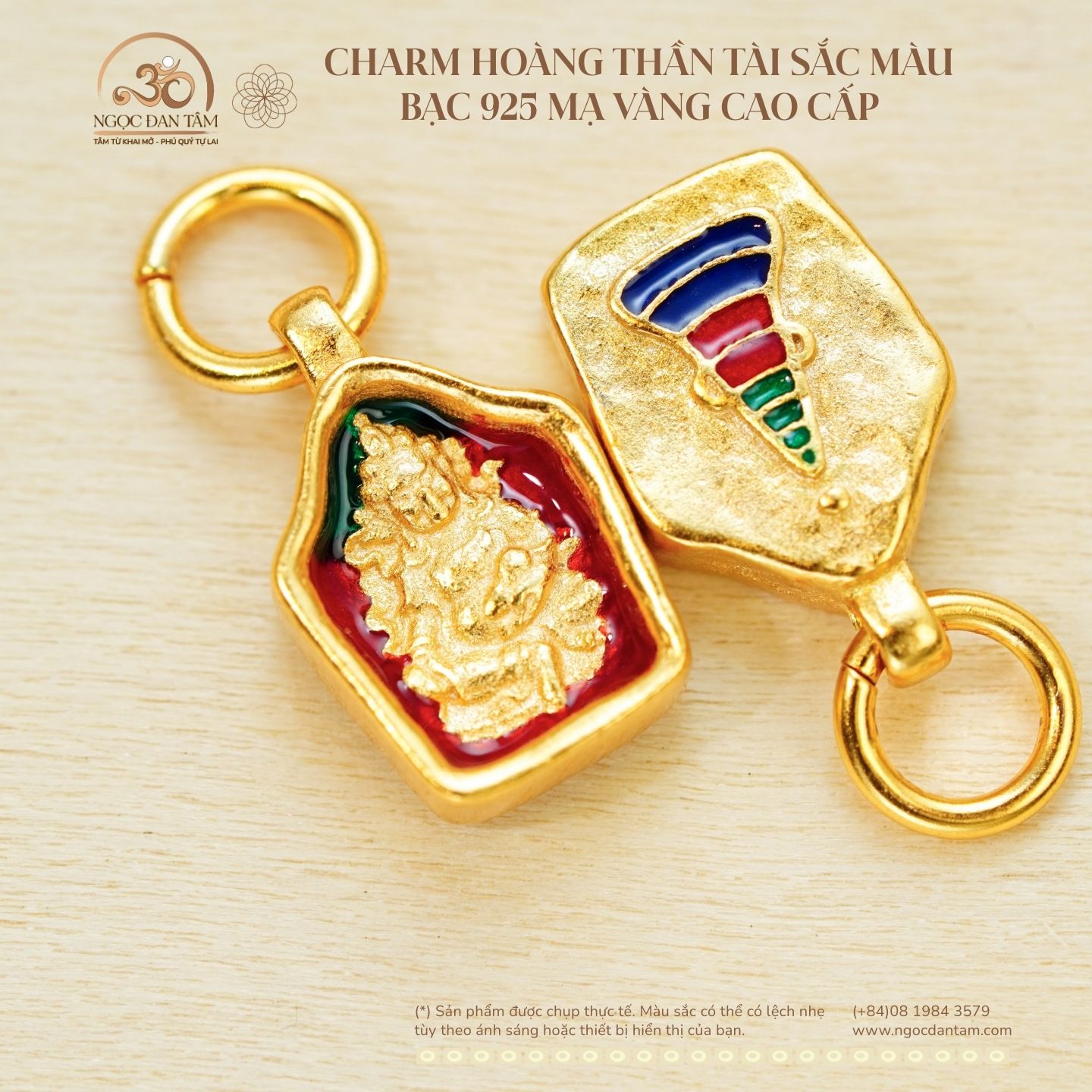  Charm Hoàng Thần Tài Sắc Màu - Bạc 925 Mạ Vàng Cao Cấp 