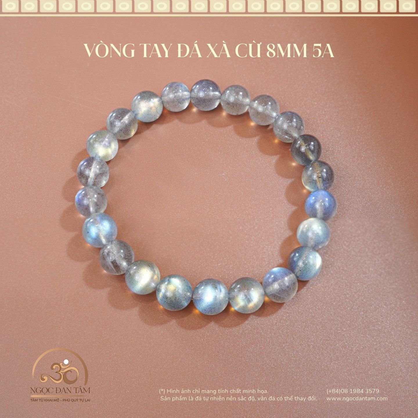  Vòng Tay Đá Xà Cừ 8mm 5A 