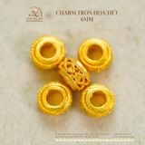  Charm Tròn Họa Tiết 6mm - Kim Loại Mạ Vàng 