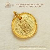  Mặt Dây Chuyền Tròn Đèn Vàng - Bạc 925 Mạ Vàng Cao Cấp 