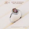 Nhẫn Bạc 925 Đính Đá Opal Xám 6x8mm