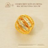  Charm Tròn Xoắn Đá Trắng 8.92mm - Bạc 925 Mạ Vàng Cao Cấp 