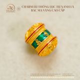  Charm Lu Thống Lục Tự Xanh Lá 9,43mm - Bạc Mạ Vàng Cao Cấp 