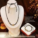  Vòng Cổ  + Vòng Tay Thắt Dây Charm Bánh Xe Pháp Luân Bạc 925 Mạ Vàng Cao Cấp 