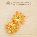  Charm Đế Hoa Nhỏ 8mm - Bạc 925 Mạ Vàng Cao Cấp 