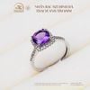 Nhẫn Bạc 925 Đính Đá Thạch Anh Tím 8mm