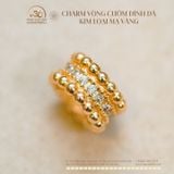  Charm Vòng Cườm Đính Đá 10,19mm - Kim Loại Mạ Vàng Cao Cấp 
