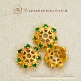  Charm Ốp Hoa Đá Xanh 7,78mm - Charm Kim Loại Mạ Vàng Cao Cấp 