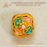  Charm Bướm Đính Ngọc Trai 9,08mm - Kim Loại Mạ Vàng Cao Cấp 