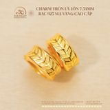  Charm Tròn Lá Lớn 7.54mm - Bạc 925 Mạ Vàng Cao Cấp 