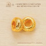  Charm Tròn Lá Lớn 5.67mm - Bạc 925 Mạ Vàng Cao Cấp 