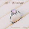 Nhẫn Bạc 925 Đính Đá Opal Trắng 6x8mm