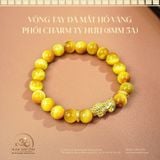  Vòng Tay Mắt Hổ Vàng Phối Tỳ Hưu 8mm 6A 