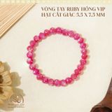  Vòng Tay Ruby Hồng Vip Cắt Giác 5,5 x 7,5 mm 