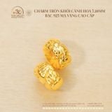  Charm Tròn Khối Cánh Hoa 7.18mm - Bạc 925 Mạ Vàng Cao Cấp 