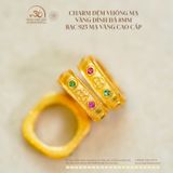  Charm Đệm Vuông Đính Đá 8mm - Bạc 925 Mạ Vàng Cao Cấp 