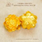  Charm 3 Hoa Sen - Kim Loại Mạ Vàng Cao Cấp 
