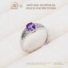 Nhẫn Bạc 925 Đính Đá Thạch Anh Tím 5x7mm