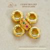 Charm Tròn Dẹp Đính Đá 6mm - Kim Loại Mạ Vàng Cao Cấp