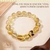 Vòng Tay Thạch Anh Tóc Vàng Phối Charm Dzi 11mm7A