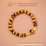  Vòng Tay Mắt Hổ Vàng Nâu 8mm 5A Phối Đá 