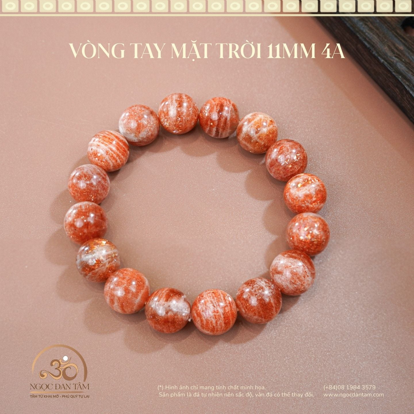  Vòng Tay Đá Mặt Trời 11mm 4A 