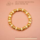  Lắc Tay Bạc 925 Mạ Vàng Quan Âm Lục Tự 