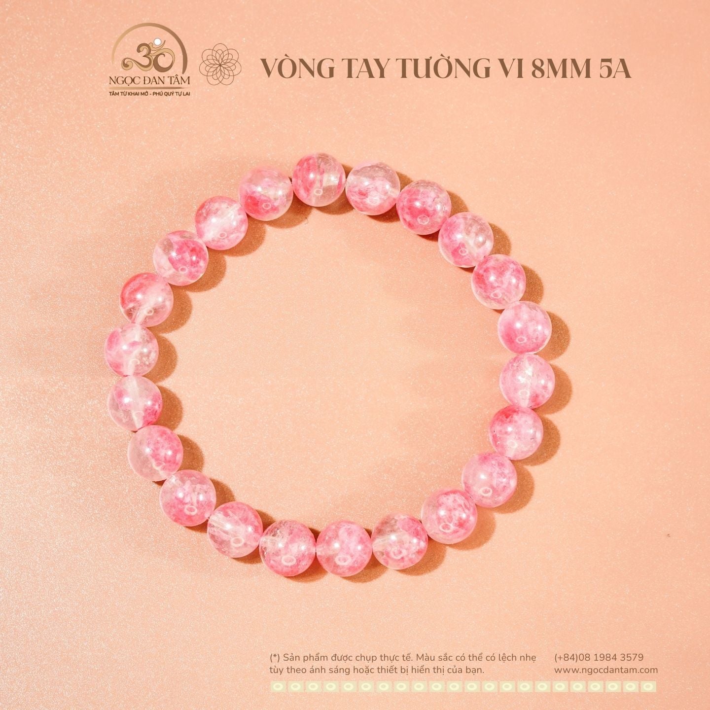  Vòng Tay Tường Vi 8mm 5A 