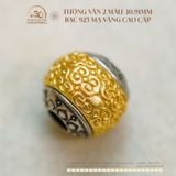  Charm Tường Vân 2 Màu 10,91mm - Bạc 925 Mạ Vàng Cao Cấp 