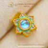 Charm Hoa Đính Đá Trắng 10,91mm - Kim Loại Mạ Vàng Cao Cấp