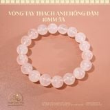  Vòng Tay Thạch Anh Hồng Đậm 8mm - 10mm 5A 
