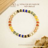  Vòng Tay Đá Ngũ Sắc Viền Pha Lê 