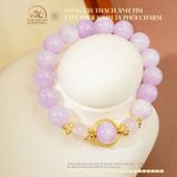  Vòng Tay Thạch anh Tím Lavender 10mm 3A Phối Charm Bọc Đá 