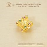  Charm Trống Đính Đá 6.01mm - Bạc 925 Mạ Vàng Cao Cấp 