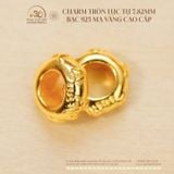 Charm Tròn Lục Tự 7.82mm - Bạc 925 Mạ Vàng Cao Cấp 