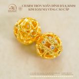  Charm Tròn Xoắn Đính Đá 8.36mm - Kim Loại Mạ Vàng Cao Cấp 