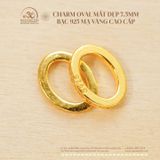  Charm Oval Mắt Dẹp 7.5mm - Bạc 925 Mạ Vàng Cao Cấp 