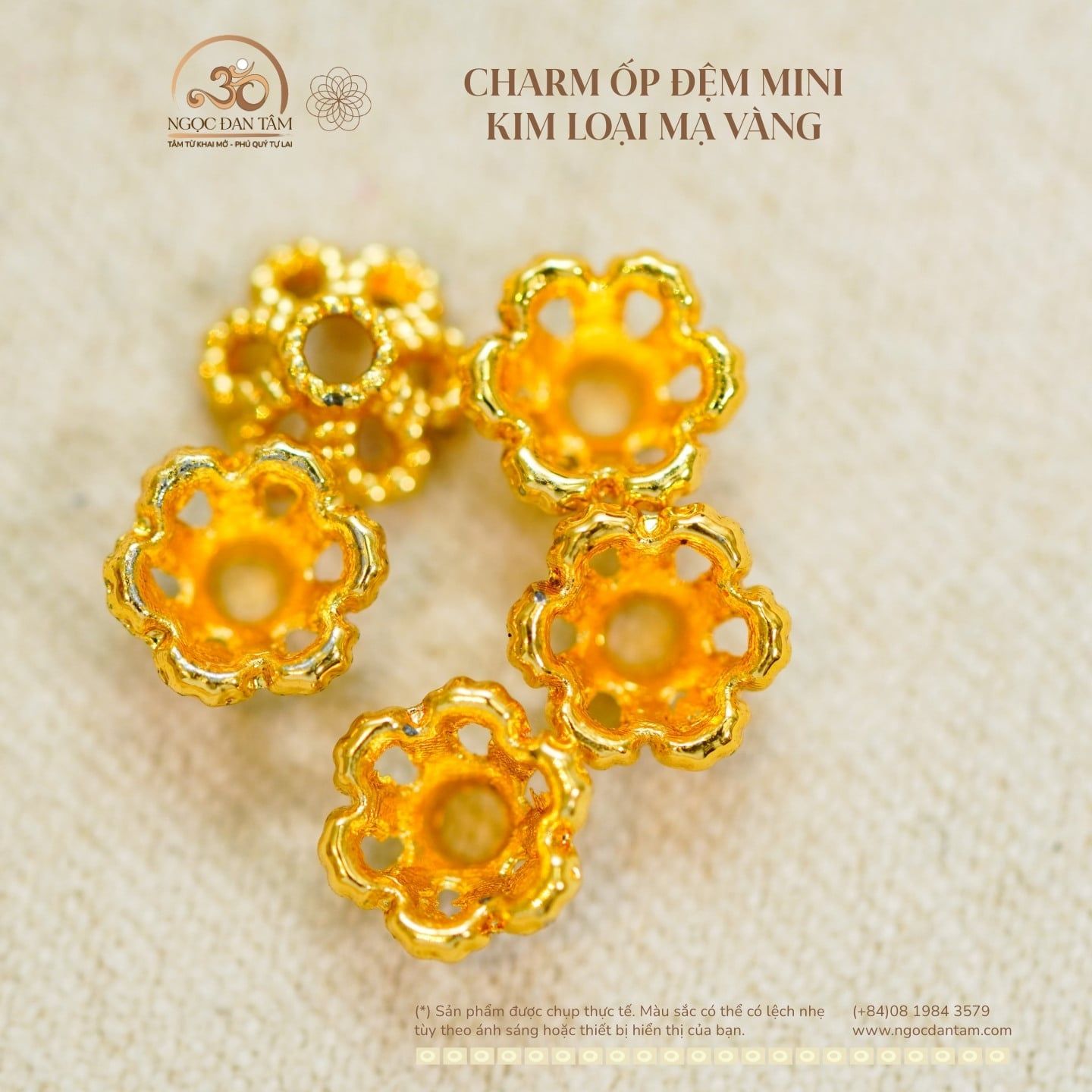  Charm Ốp Đệm Mini - Kim Loại Mạ Vàng 