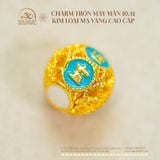  Charm Tròn May Mắn 10.41mm - Kim Loại Mạ Vàng 